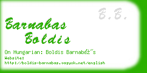 barnabas boldis business card